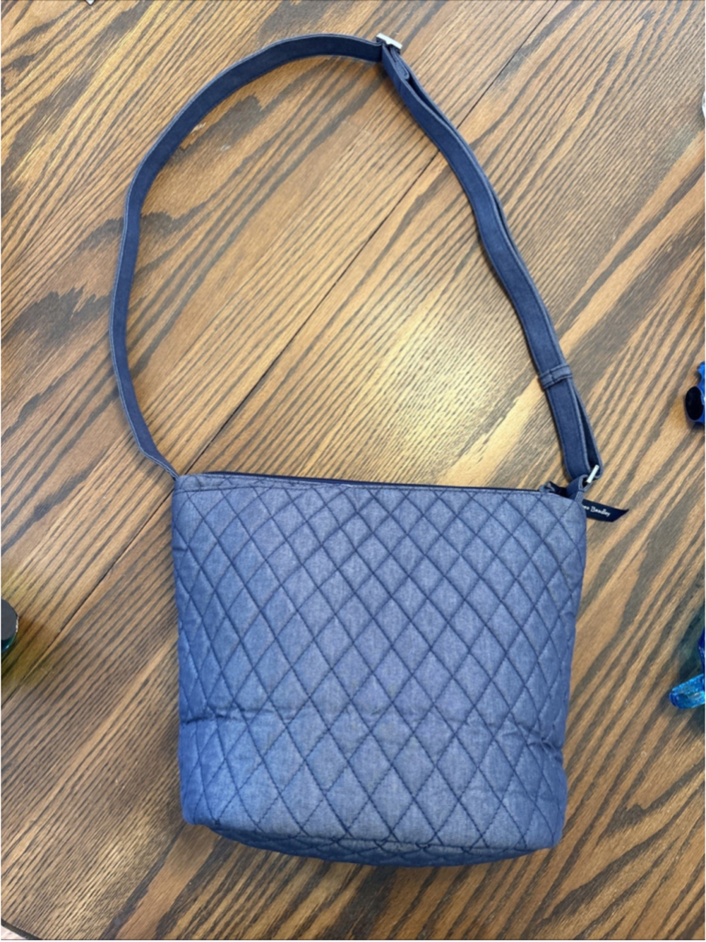 Vera Bradley Quilted Solid Navy Ultralight Bucket Crossbody/Shoulder Handbag - Picture 2 of 8